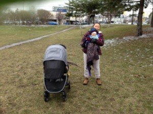 Lindsay Stuijfzand brought her baby along to pruning day at Ben Nobleman Park.